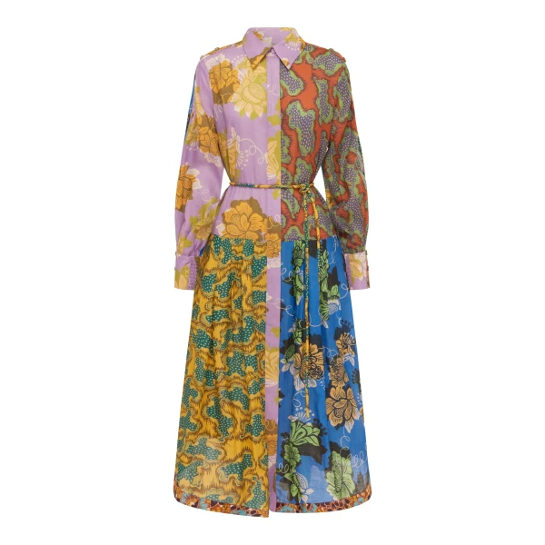 Alemais Arnie Spliced Shirtdress  Sustainable Dresses with Alemais print -  Luxury Handbags Australian Designer