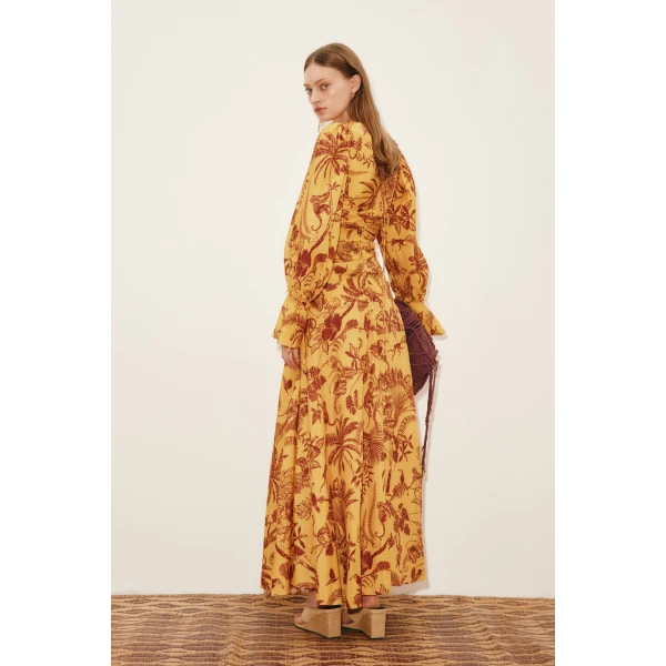 Alemais Banana Blossom Gown  Sustainable Dresses with Alemais print -  Luxury Handbags Australian Designer
