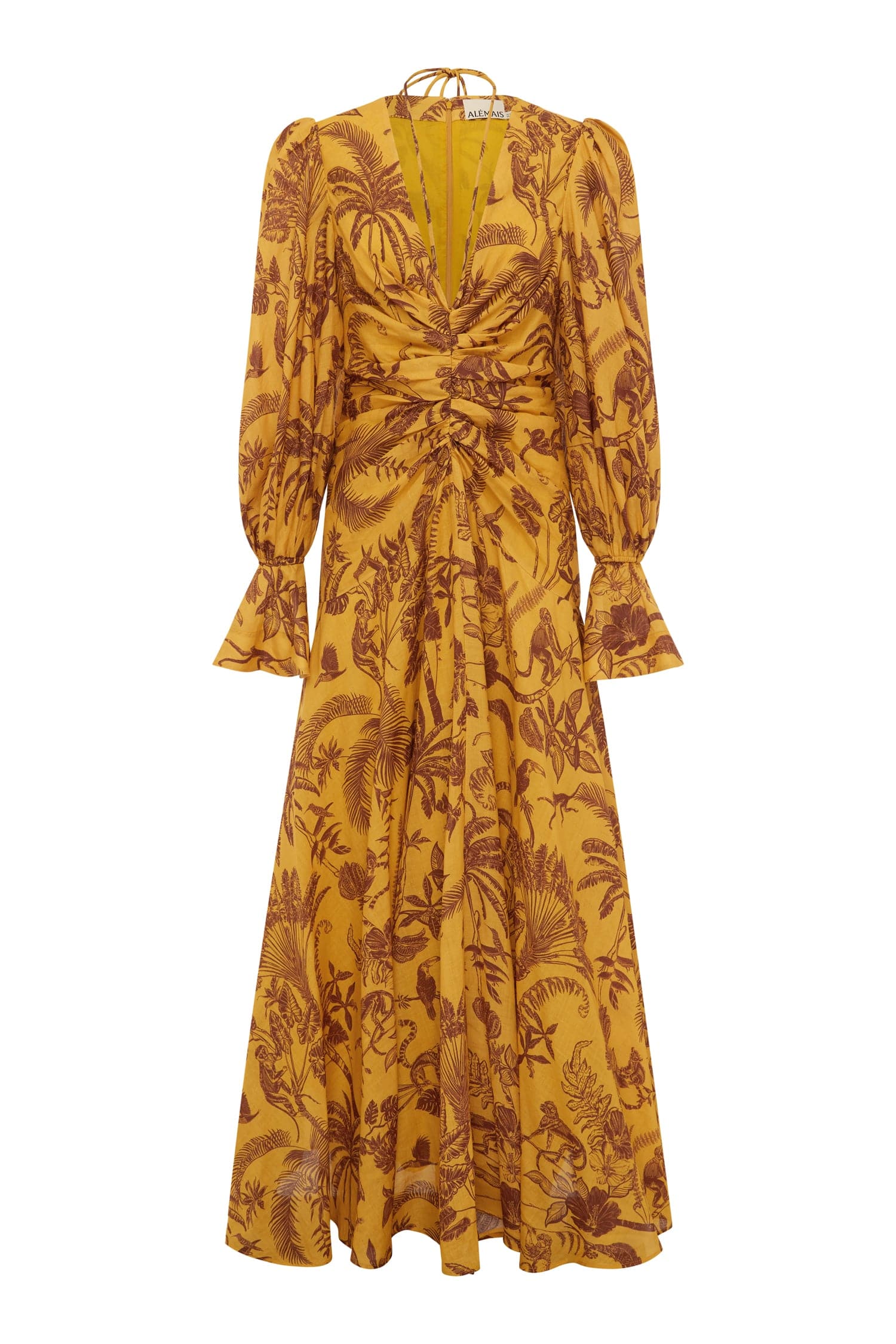 Alemais Banana Blossom Gown  Sustainable Dresses with Alemais print -  Luxury Handbags Australian Designer