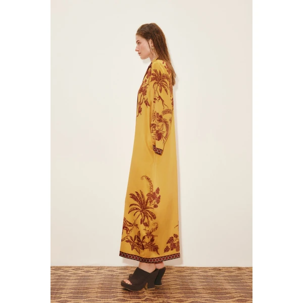 Alemais Banana Blossom Silk Shirtdress  Sustainable Dresses with Alemais print -  Luxury Handbags Australian Designer
