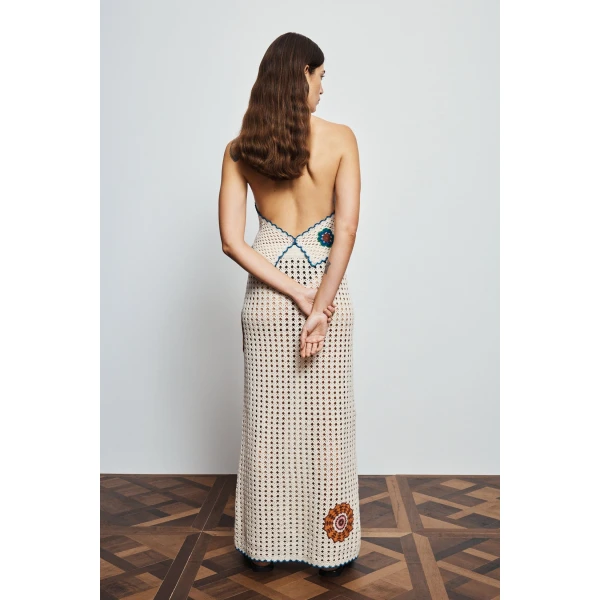 Alemais Elma Cream Halter Top  Sustainable Tops with Alemais print -  Luxury Handbags Australian Designer