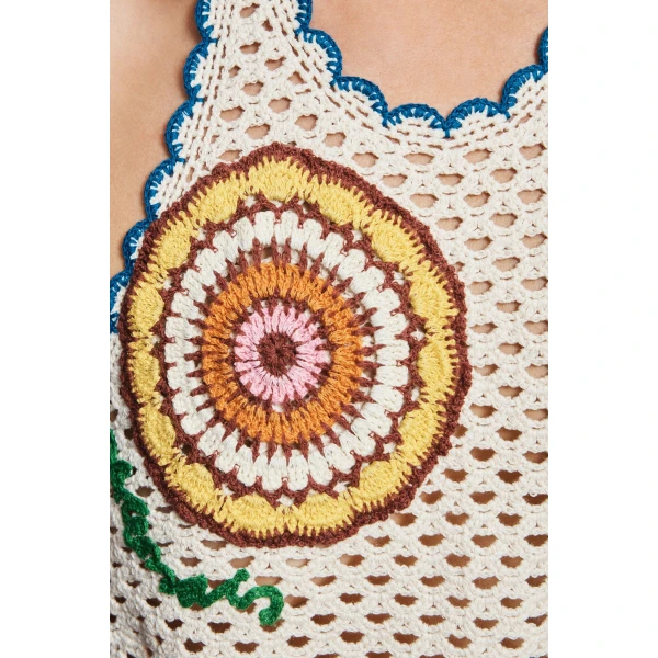 Alemais Elma Cream Halter Top  Sustainable Tops with Alemais print -  Luxury Handbags Australian Designer