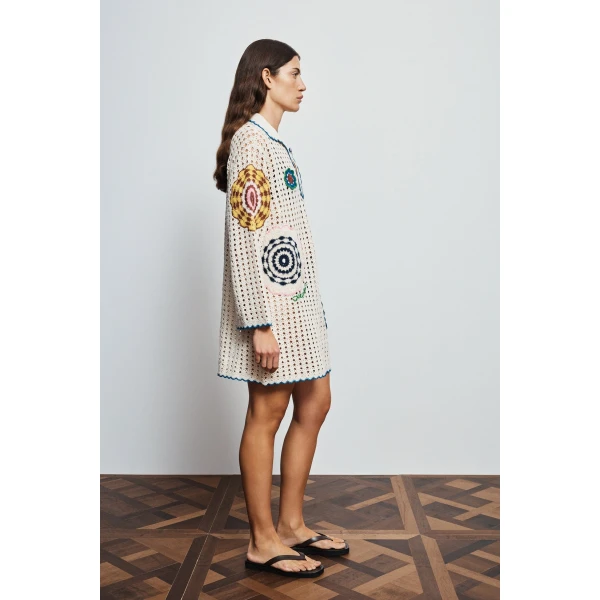 Alemais Elma Cream Mini Dress  Sustainable Dresses with Alemais print -  Luxury Handbags Australian Designer