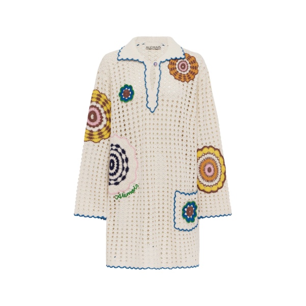 Alemais Elma Cream Mini Dress  Sustainable Dresses with Alemais print -  Luxury Handbags Australian Designer