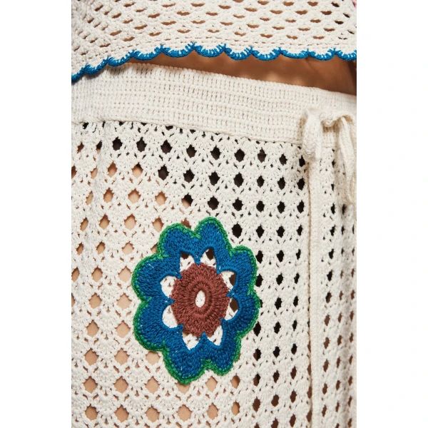Alemais Elma Cream Skirt  Sustainable Skirts with Alemais print -  Luxury Handbags Australian Designer