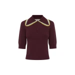 Alemais Jasper Knit Polo  Sustainable Tops with Alemais print -  Luxury Handbags Australian Designer