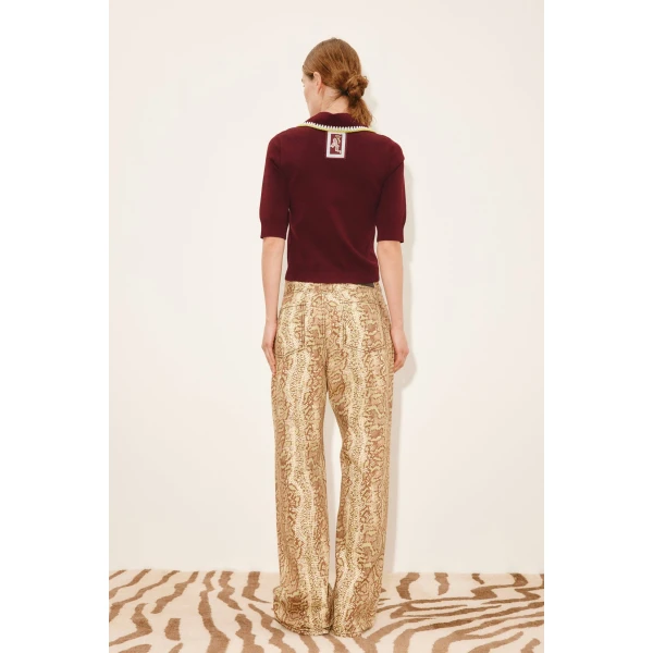 Alemais Jasper Knit Polo  Sustainable Tops with Alemais print -  Luxury Handbags Australian Designer