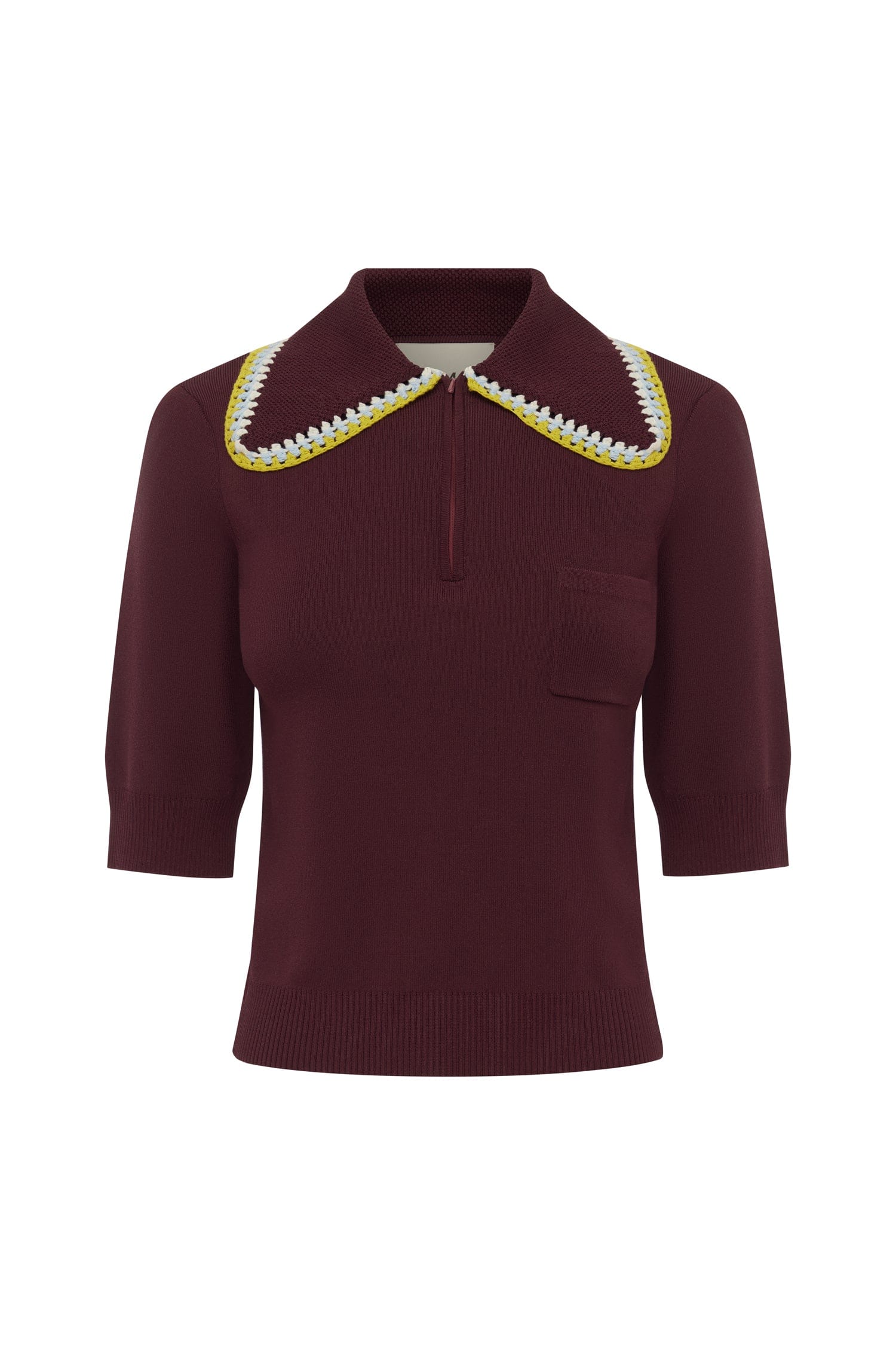 Alemais Jasper Knit Polo  Sustainable Tops with Alemais print -  Luxury Handbags Australian Designer