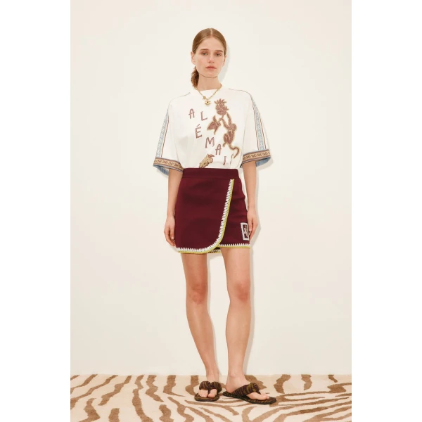 Alemais Jasper Knit Skirt  Sustainable Skirts with Alemais print -  Luxury Handbags Australian Designer