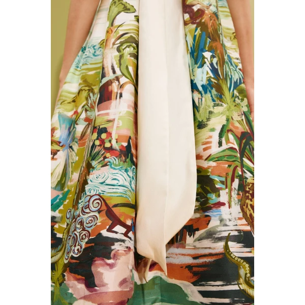 Alemais Jungle Boogie Silk Halter Dress  Sustainable Dresses with Alemais print -  Luxury Handbags Australian Designer