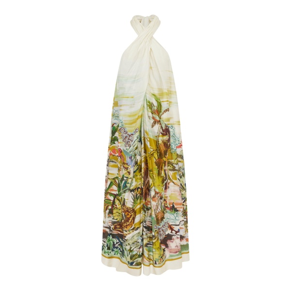 Alemais Jungle Boogie Silk Halter Dress  Sustainable Dresses with Alemais print -  Luxury Handbags Australian Designer
