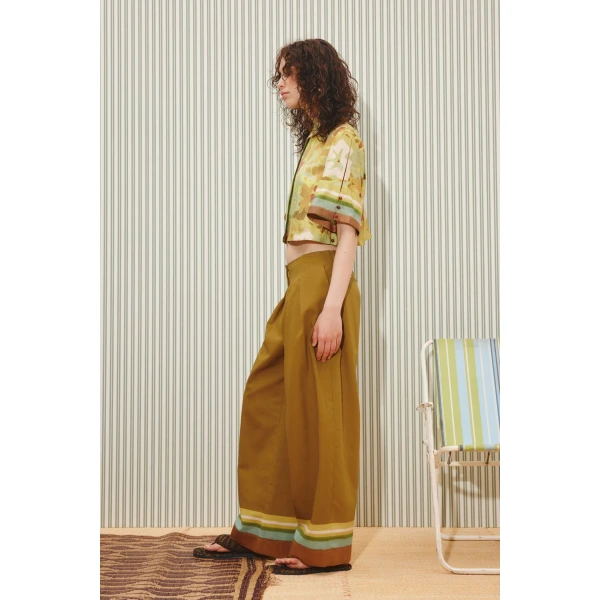 Alemais Maxi Cropped Shirt  Sustainable Tops with Alemais print -  Luxury Handbags Australian Designer