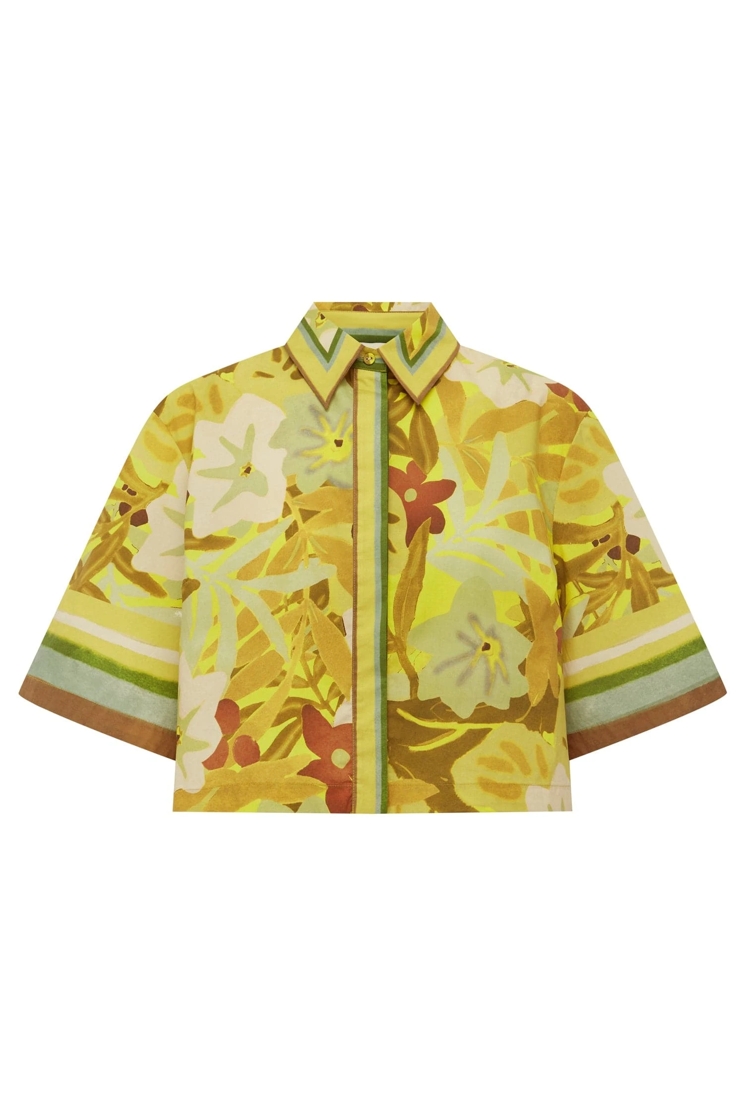 Maxi Cropped Shirt by Alemais - Tops Alemais Maxi Cropped Shirt Sustainable Tops with Alemais print - Luxury Handbags Australian Designer