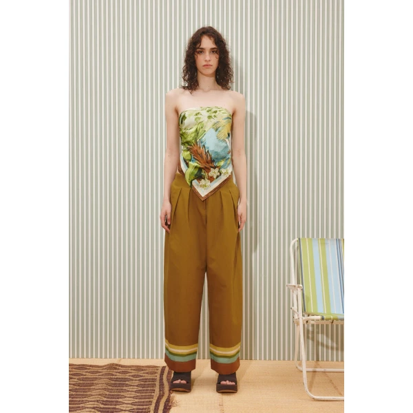 Alemais Maxi Pant  Sustainable Pants with Alemais print -  Luxury Handbags Australian Designer