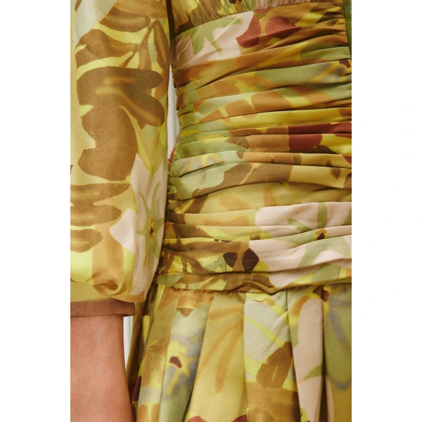 Alemais Maxi Silk Ruched Shirtdress  Sustainable Dresses with Alemais print -  Luxury Handbags Australian Designer