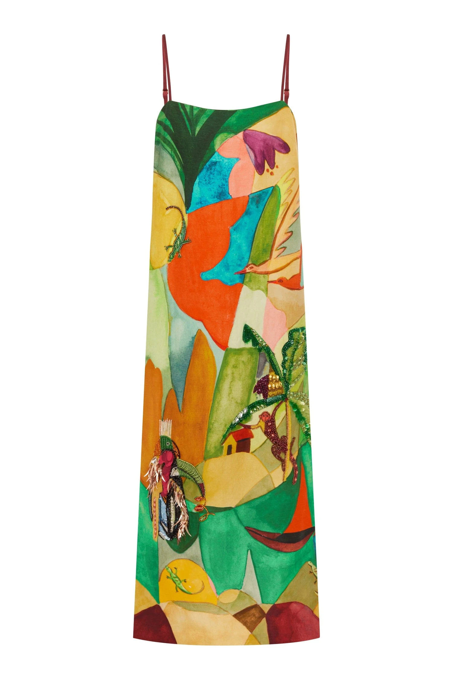 Mokshini Embellished Midi Dress by Alemais - Dresses Alemais Mokshini Embellished Midi Dress Sustainable Dresses with Alemais print - Luxury Handbags Australian Designer