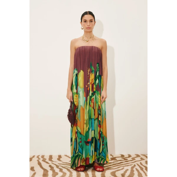 Alemais Mokshini Silk Gown  Sustainable Dresses with Alemais print -  Luxury Handbags Australian Designer