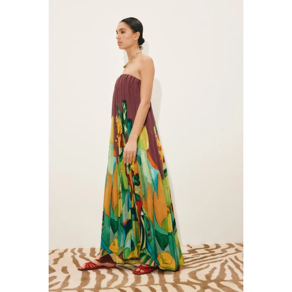 Alemais Mokshini Silk Gown  Sustainable Dresses with Alemais print -  Luxury Handbags Australian Designer