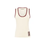 Alemais Ramon Tank Cream  Sustainable Tops with Alemais print -  Luxury Handbags Australian Designer
