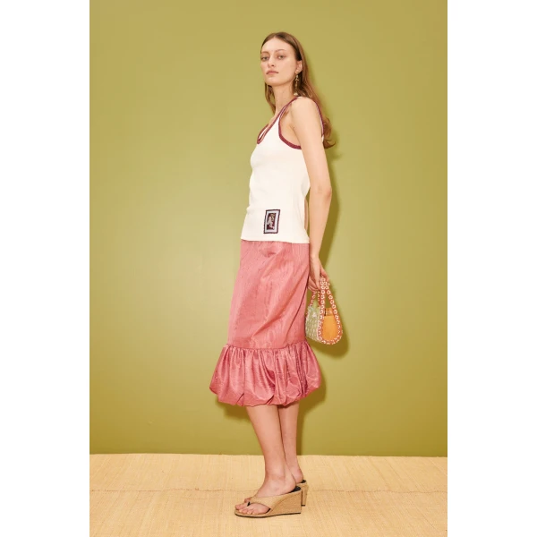 Alemais Ramon Tank Cream  Sustainable Tops with Alemais print -  Luxury Handbags Australian Designer