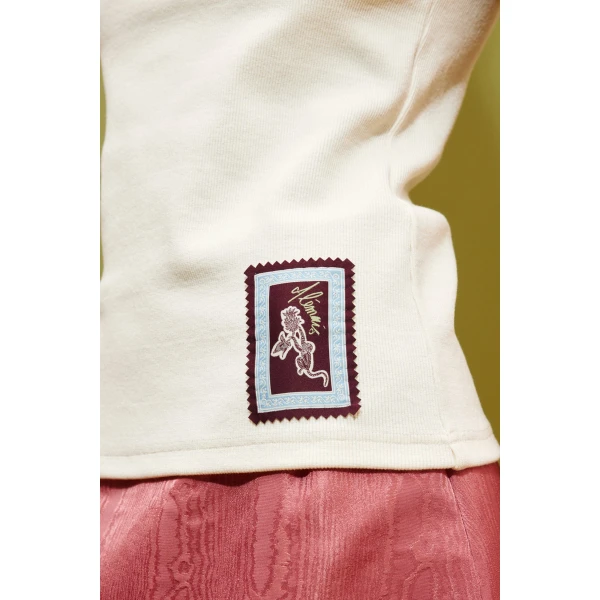 Alemais Ramon Tank Cream  Sustainable Tops with Alemais print -  Luxury Handbags Australian Designer