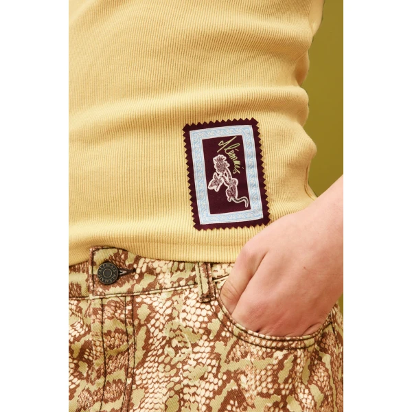 Alemais Ramon Tank Lemon  Sustainable Tops with Alemais print -  Luxury Handbags Australian Designer