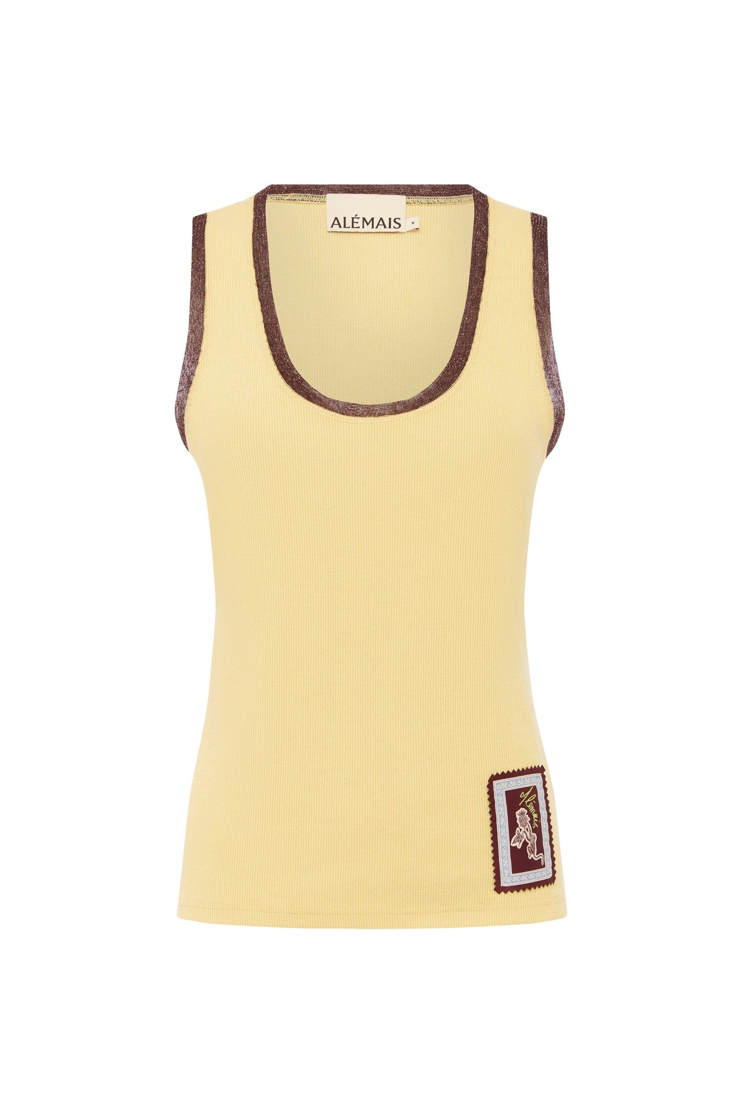 Alemais Ramon Tank Lemon  Sustainable Tops with Alemais print -  Luxury Handbags Australian Designer