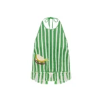 Alemais Sundae Green Halter Top  Sustainable Tops with Alemais print -  Luxury Handbags Australian Designer