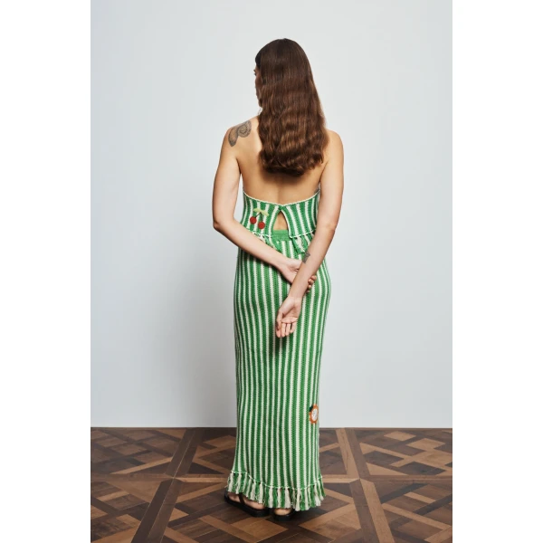Alemais Sundae Green Halter Top  Sustainable Tops with Alemais print -  Luxury Handbags Australian Designer
