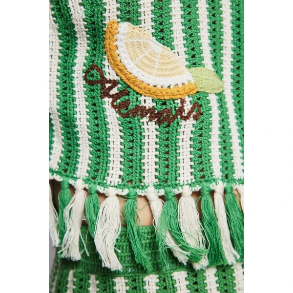 Alemais Sundae Green Halter Top  Sustainable Tops with Alemais print -  Luxury Handbags Australian Designer