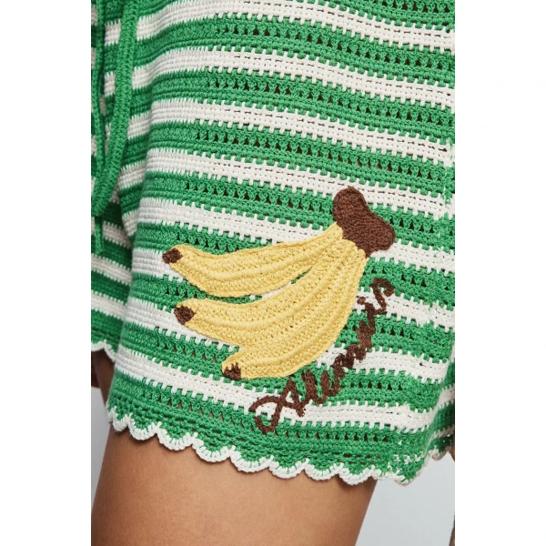 Alemais Sundae Green Short  Sustainable Shorts with Alemais print -  Luxury Handbags Australian Designer