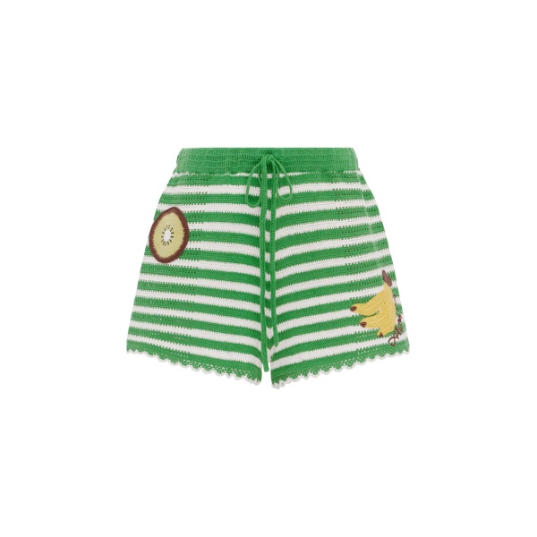 Alemais Sundae Green Short  Sustainable Shorts with Alemais print -  Luxury Handbags Australian Designer