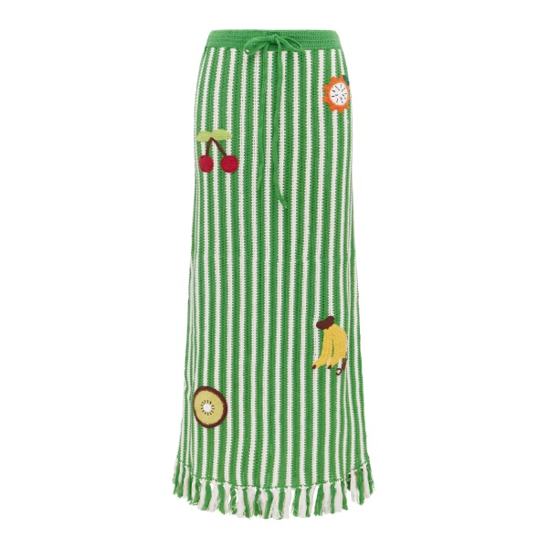 Alemais Sundae Green Skirt  Sustainable Skirts with Alemais print -  Luxury Handbags Australian Designer