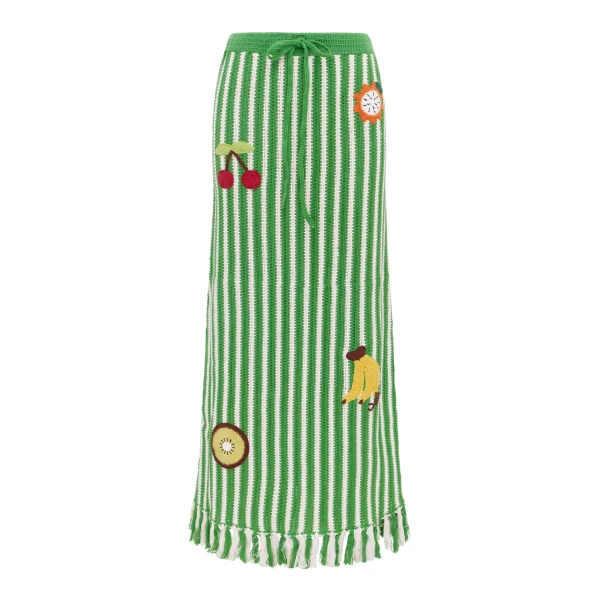 Alemais Sundae Green Skirt  Sustainable Skirts with Alemais print -  Luxury Handbags Australian Designer