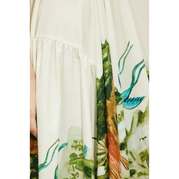 Alemais Toucan Tango Midi Dress  Sustainable Dresses with Alemais print -  Luxury Handbags Australian Designer