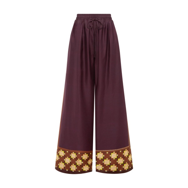 Alemais Wilson Silk Pant  Sustainable Pants with Alemais print -  Luxury Handbags Australian Designer