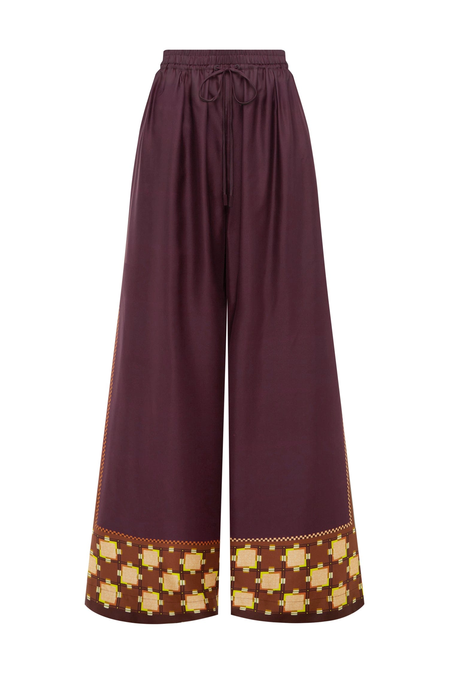Alemais Wilson Silk Pant  Sustainable Pants with Alemais print -  Luxury Handbags Australian Designer