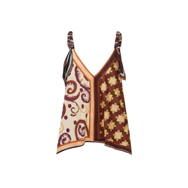 Alemais Wilson Silk Top  Sustainable Tops with Alemais print -  Luxury Handbags Australian Designer