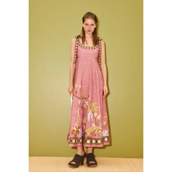 Alemais Zuri Ballet Sundress  Sustainable Dresses with Alemais print -  Luxury Handbags Australian Designer