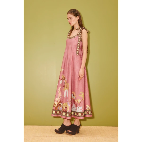 Alemais Zuri Ballet Sundress  Sustainable Dresses with Alemais print -  Luxury Handbags Australian Designer