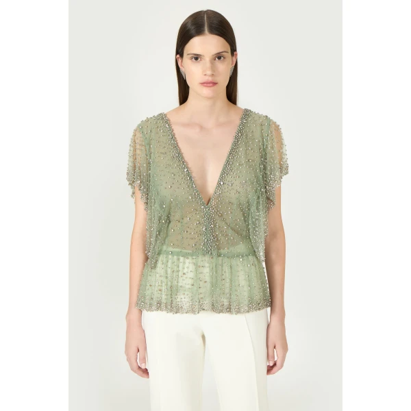 Costarellos Tops - Romantic Greek Lace - Shop at Luxury Shoes 