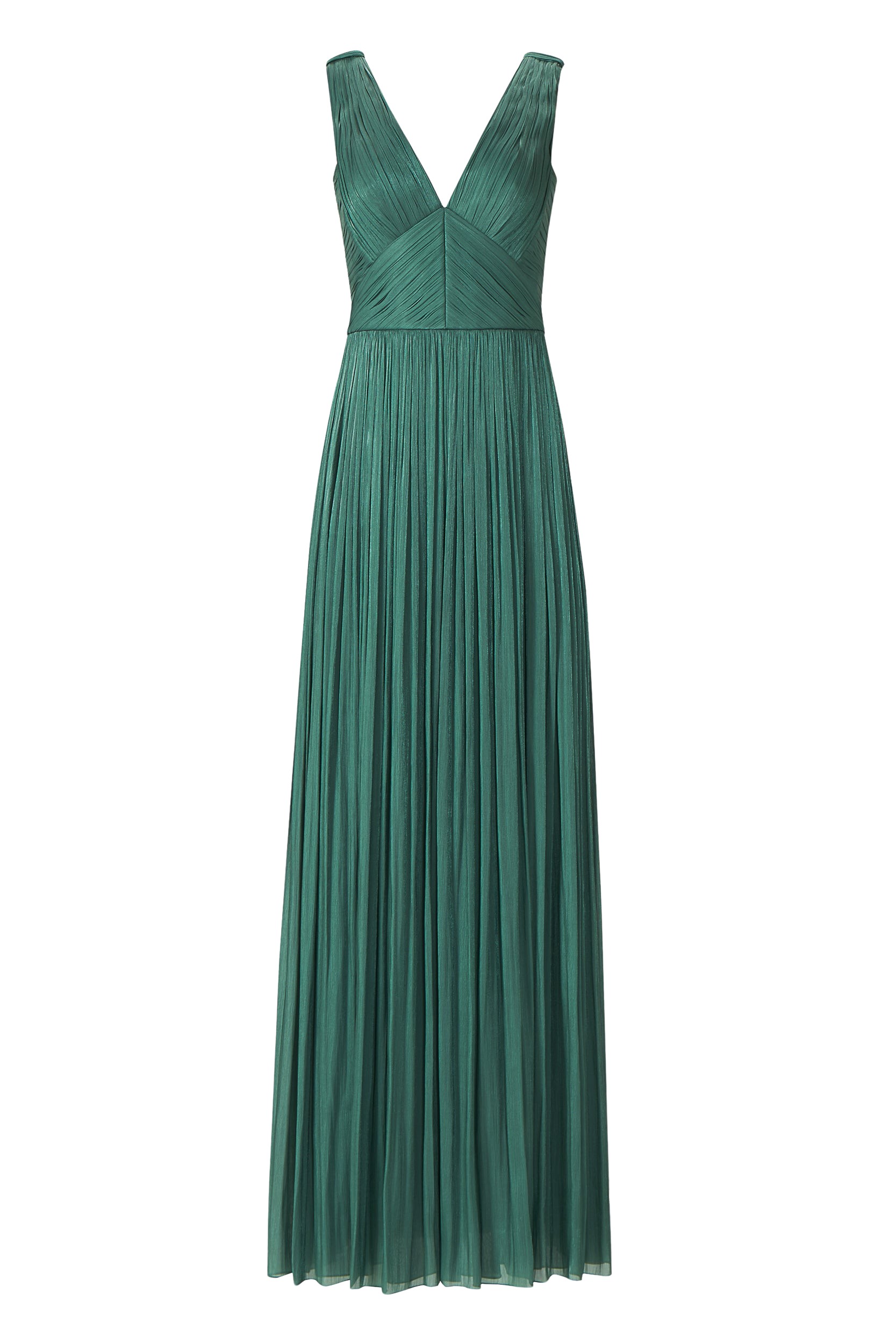 Costarellos Anilia Lurex Georgette Plunge Neckline Gown
