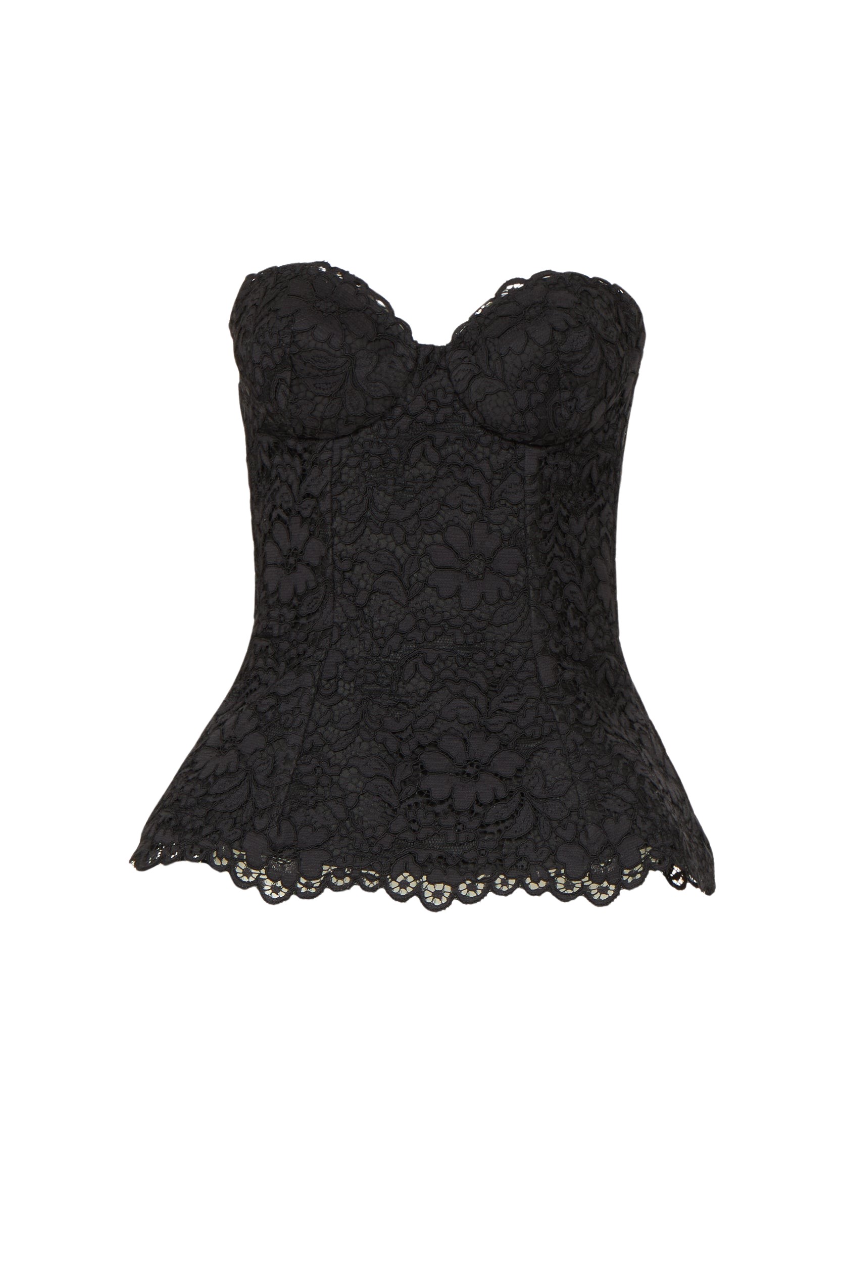 Costarellos Anka Corded Lace Bustier Top