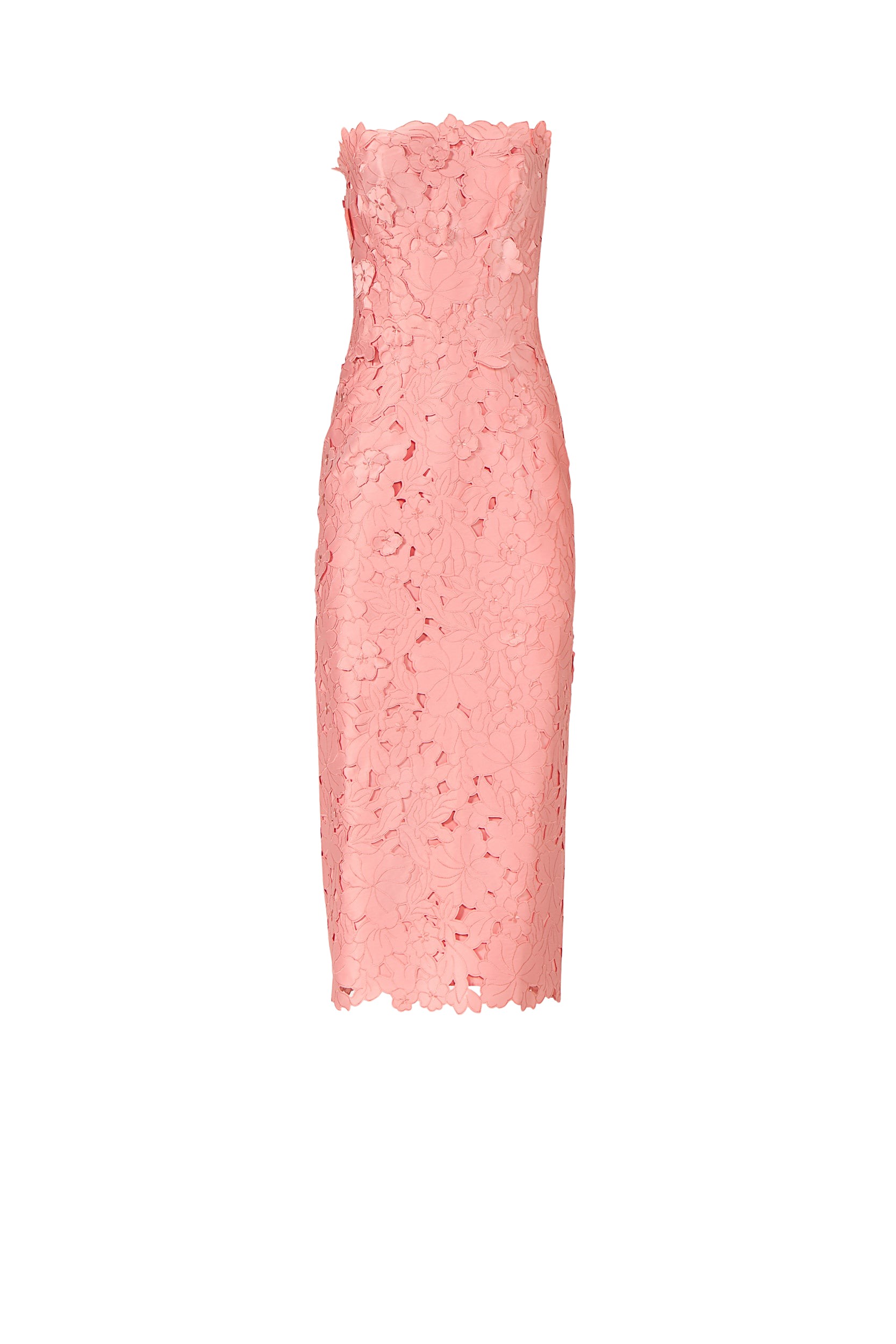 Costarellos Astelle Floral-Cut Lace Strapless Dress