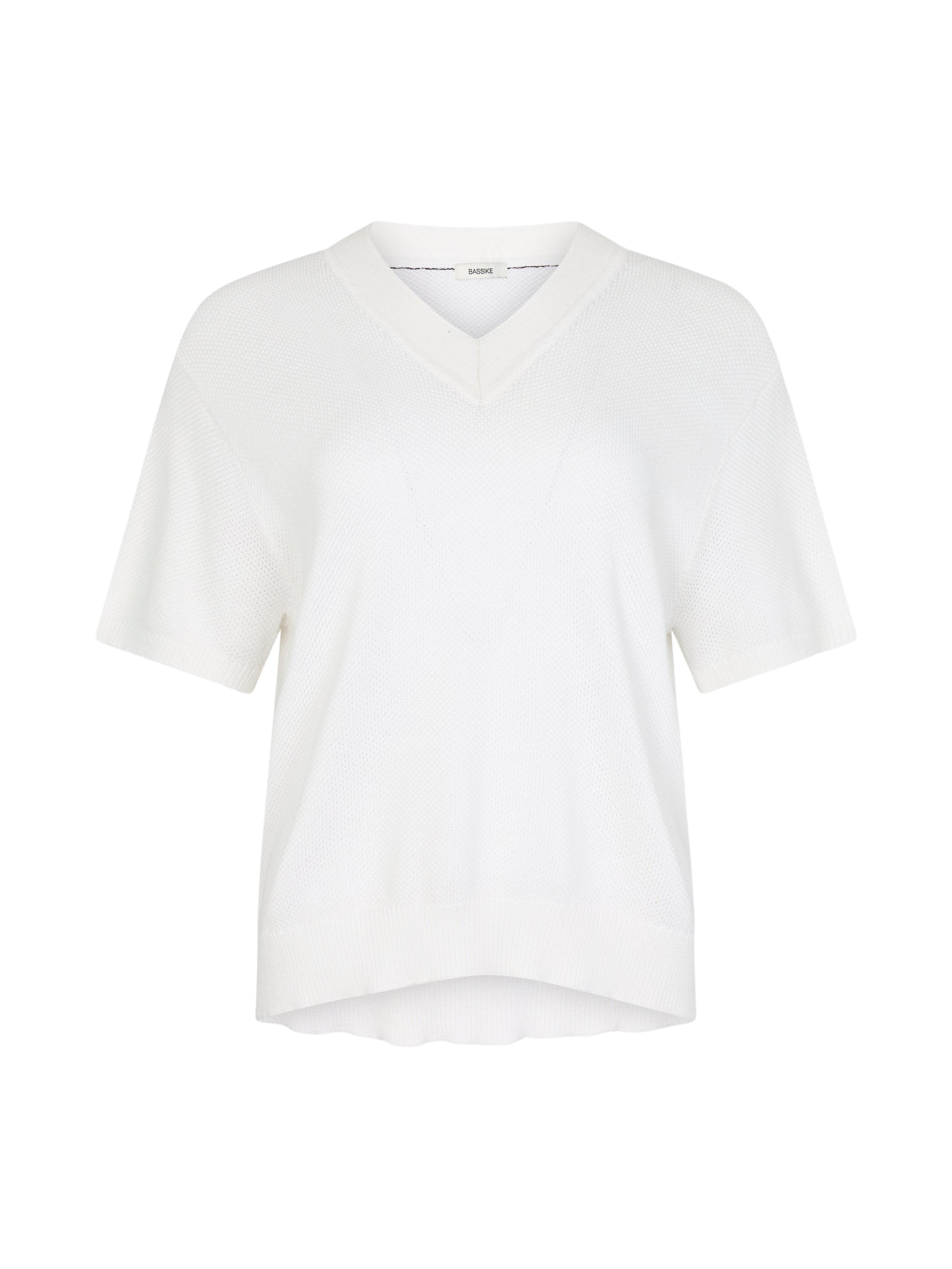 Bassike Cotton Linen V-Neck T-Shirt Top
