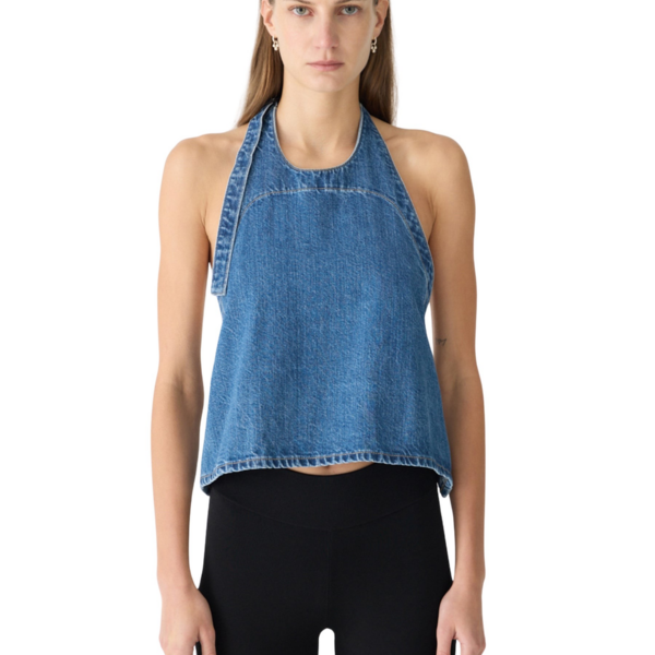 Bassike Denim Apron Top, view 3