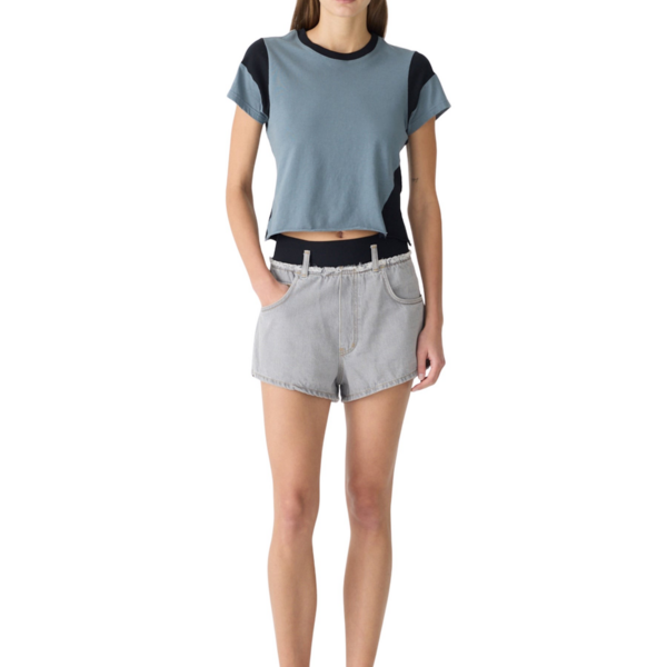 Bassike Elasticated Denim Short, view 2