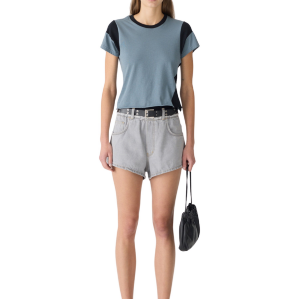 Bassike Elasticated Denim Short, view 7