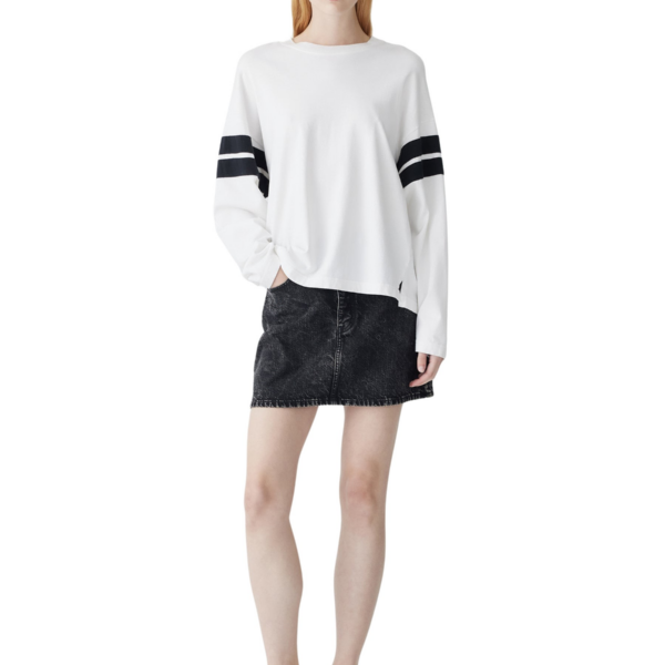 Bassike Motley Denim Mini Skirt, view 2