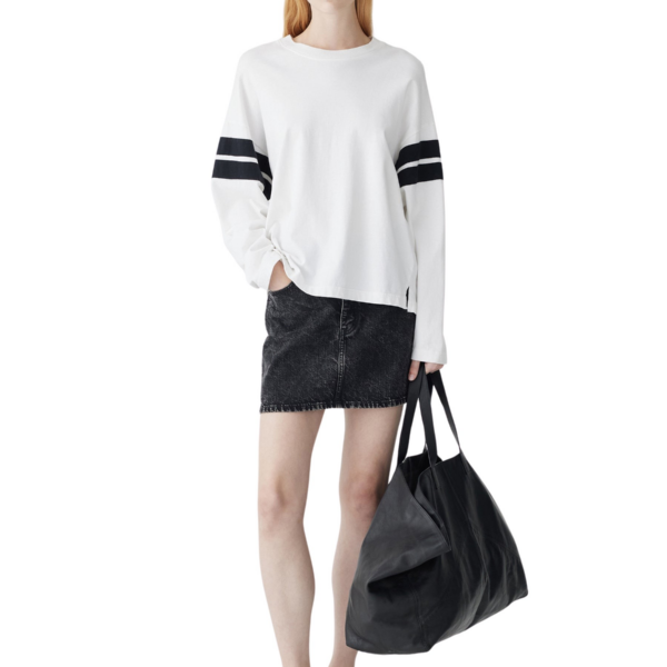 Bassike Motley Denim Mini Skirt, view 7